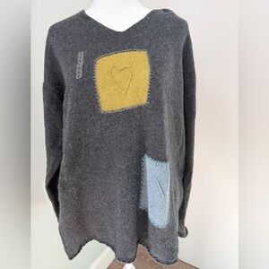 Life Basics Knits Vintage Patchwork Sweater Cotton Cashmere Rare NWT Express